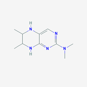 molecular formula C10H17N5 B14383591 N,N,6,7-Tetramethyl-5,6,7,8-tetrahydropteridin-2-amine CAS No. 88543-60-6