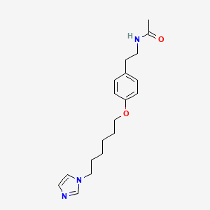molecular formula C19H27N3O2 B14383621 N-[2-(4-{[6-(1H-Imidazol-1-yl)hexyl]oxy}phenyl)ethyl]acetamide CAS No. 88138-47-0