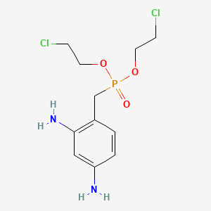 molecular formula C11H17Cl2N2O3P B14383631 Bis(2-chloroethyl) [(2,4-diaminophenyl)methyl]phosphonate CAS No. 89822-81-1
