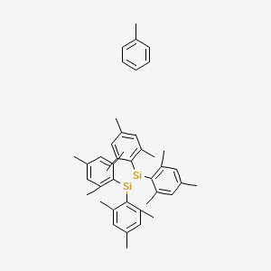molecular formula C43H52Si2 B14383673 Bis(2,4,6-trimethylphenyl)silylidene-bis(2,4,6-trimethylphenyl)silane;toluene CAS No. 88707-84-0