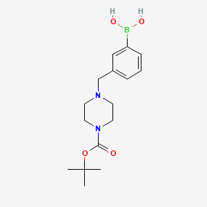 molecular formula C16H25BN2O4 B1438370 (3-((4-(Tert-butoxycarbonyl)piperazin-1-yl)methyl)phenyl)boronic acid CAS No. 865314-28-9