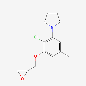 molecular formula C14H18ClNO2 B14383709 1-{2-Chloro-5-methyl-3-[(oxiran-2-yl)methoxy]phenyl}pyrrolidine CAS No. 88577-16-6