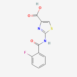 molecular formula C11H7FN2O3S B1438378 2-[(2-氟苯甲酰)氨基]-1,3-噻唑-4-羧酸 CAS No. 941869-55-2