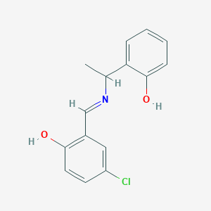 molecular formula C15H14ClNO2 B14383784 4-Chloro-6-({[1-(2-hydroxyphenyl)ethyl]amino}methylidene)cyclohexa-2,4-dien-1-one CAS No. 89985-55-7