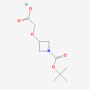 molecular formula C10H17NO5 B1438387 1-Boc-(3-羧甲氧基甲氧基)氮杂环丁烷 CAS No. 889952-83-4