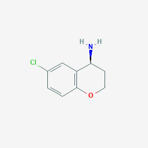 molecular formula C9H10ClNO B1438388 (S)-6-Chlorochroman-4-amine CAS No. 1018978-87-4