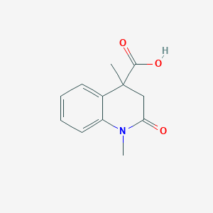 molecular formula C12H13NO3 B1438391 1,4-Dimethyl-2-oxo-1,2,3,4-tetrahydroquinoline-4-carboxylic acid CAS No. 1114822-70-6