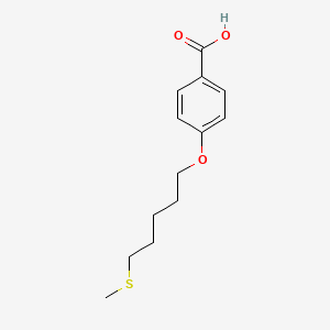 molecular formula C13H18O3S B14383948 4-{[5-(Methylsulfanyl)pentyl]oxy}benzoic acid CAS No. 90184-27-3