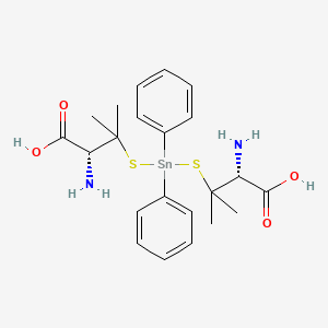 molecular formula C22H30N2O4S2Sn B14384043 (2R)-2-amino-3-[[(1R)-1-amino-1-carboxy-2-methylpropan-2-yl]sulfanyl-diphenylstannyl]sulfanyl-3-methylbutanoic acid CAS No. 90130-71-5