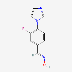 N-{[3-fluoro-4-(1H-imidazol-1-yl)phenyl]methylidene}hydroxylamine