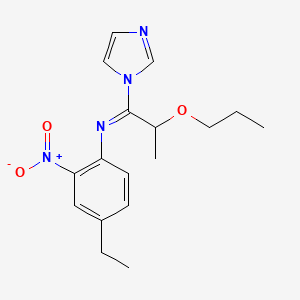 molecular formula C17H22N4O3 B14384062 (1E)-N-(4-Ethyl-2-nitrophenyl)-1-(1H-imidazol-1-yl)-2-propoxypropan-1-imine CAS No. 89971-17-5
