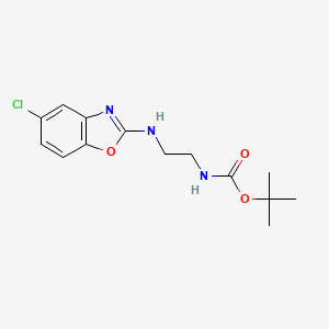 molecular formula C14H18ClN3O3 B1438414 tert-Butyl 2-(5-chlorobenzo[d]oxazol-2-ylamino)ethylcarbamate CAS No. 1144509-75-0