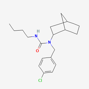 molecular formula C19H27ClN2O B14384155 N-Bicyclo[2.2.1]heptan-2-yl-N'-butyl-N-[(4-chlorophenyl)methyl]urea CAS No. 89472-73-1