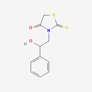 molecular formula C11H11NO2S2 B1438417 3-(2-羟基-2-苯乙基)-2-硫代-1,3-噻唑烷-4-酮 CAS No. 1105190-82-6