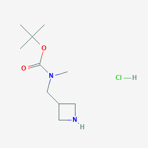 molecular formula C10H21ClN2O2 B1438420 叔丁基 N-(氮杂环丁-3-基甲基)-N-甲基氨基甲酸酯盐酸盐 CAS No. 1170019-97-2