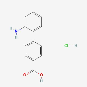 molecular formula C13H12ClNO2 B1438424 2'-Amino-[1,1'-biphenyl]-4-carboxylic acid hydrochloride CAS No. 1172328-87-8