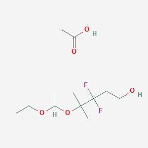 molecular formula C12H24F2O5 B14384249 Acetic acid;4-(1-ethoxyethoxy)-3,3-difluoro-4-methylpentan-1-ol CAS No. 88128-49-8