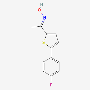 molecular formula C12H10FNOS B1438428 N-{1-[5-(4-氟苯基)噻吩-2-基]乙叉}羟胺 CAS No. 1118787-05-5