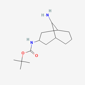 molecular formula C14H26N2O2 B1438429 tert-butyl N-{9-aminobicyclo[3.3.1]nonan-3-yl}carbamate CAS No. 1172268-86-8