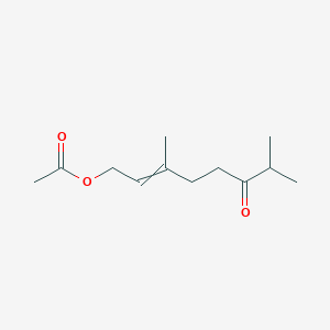 molecular formula C12H20O3 B14384315 3,7-Dimethyl-6-oxooct-2-en-1-yl acetate CAS No. 87575-36-8