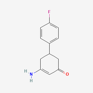 molecular formula C12H12FNO B1438434 3-Amino-5-(4-fluorophenyl)cyclohex-2-en-1-one CAS No. 604000-06-8