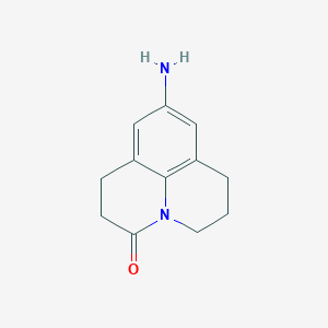 molecular formula C12H14N2O B1438438 9-氨基-2,3,6,7-四氢-1H,5H-吡啶并[3,2,1-ij]喹啉-5-酮 CAS No. 1173024-83-3