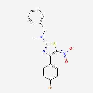 molecular formula C17H14BrN3O2S B14384406 N-Benzyl-4-(4-bromophenyl)-N-methyl-5-nitro-1,3-thiazol-2-amine CAS No. 89563-60-0