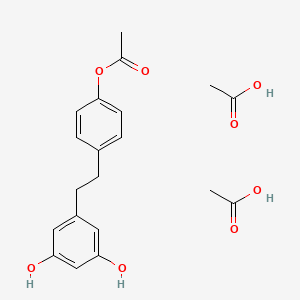 molecular formula C20H24O8 B14384429 Acetic acid;[4-[2-(3,5-dihydroxyphenyl)ethyl]phenyl] acetate CAS No. 89946-04-3