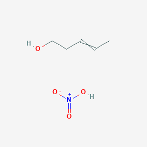 molecular formula C5H11NO4 B14384432 Nitric acid;pent-3-en-1-ol CAS No. 89649-06-9