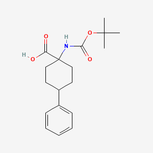 molecular formula C18H25NO4 B1438449 Boc-cis-1-amino-4-phenyl-cyclohexane carboxylic acid CAS No. 1212411-75-0