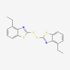 molecular formula C18H16N2S4 B14384525 2,2'-Disulfanediylbis(4-ethyl-1,3-benzothiazole) CAS No. 88190-79-8