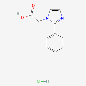 molecular formula C11H11ClN2O2 B1438454 (2-Phenyl-1H-imidazol-1-yl)acetic acid hydrochloride CAS No. 1059626-11-7