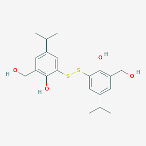 molecular formula C20H26O4S2 B14384593 2,2'-Disulfanediylbis[6-(hydroxymethyl)-4-(propan-2-yl)phenol] CAS No. 88660-96-2