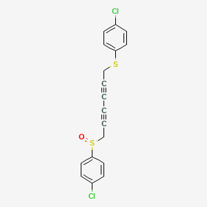 molecular formula C18H12Cl2OS2 B14384636 1-Chloro-4-{[6-(4-chlorobenzene-1-sulfinyl)hexa-2,4-diyn-1-yl]sulfanyl}benzene CAS No. 88018-58-0