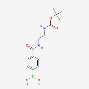 molecular formula C14H21BN2O5 B1438476 (4-((2-((tert-Butoxycarbonyl)amino)ethyl)carbamoyl)phenyl)boronic acid CAS No. 860626-05-7