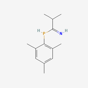 molecular formula C13H20NP B14384766 2-Methyl-1-[(2,4,6-trimethylphenyl)phosphanyl]propan-1-imine CAS No. 89996-88-3