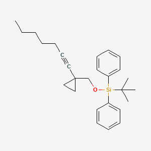 molecular formula C27H36OSi B14384865 tert-Butyl{[1-(hept-1-yn-1-yl)cyclopropyl]methoxy}diphenylsilane CAS No. 88158-91-2