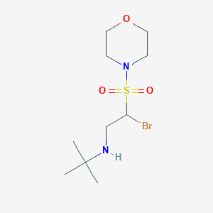 molecular formula C10H21BrN2O3S B14384871 N-[2-Bromo-2-(morpholine-4-sulfonyl)ethyl]-2-methylpropan-2-amine CAS No. 87975-16-4