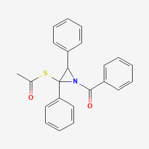 molecular formula C23H19NO2S B14384989 S-(1-Benzoyl-2,3-diphenylaziridin-2-yl) ethanethioate CAS No. 89874-02-2