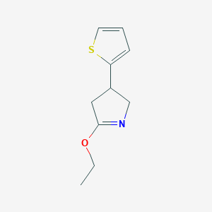 molecular formula C10H13NOS B14385032 5-Ethoxy-3-(thiophen-2-yl)-3,4-dihydro-2H-pyrrole CAS No. 88221-22-1