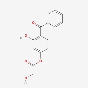 molecular formula C15H12O5 B14385049 4-Benzoyl-3-hydroxyphenyl hydroxyacetate CAS No. 88575-40-0