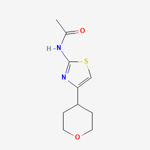 molecular formula C10H14N2O2S B14385122 Acetamide, N-[4-(tetrahydro-2H-pyran-4-yl)-2-thiazolyl]- CAS No. 88572-02-5