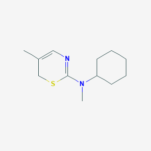 molecular formula C12H20N2S B14385140 N-Cyclohexyl-N,5-dimethyl-6H-1,3-thiazin-2-amine CAS No. 89996-32-7