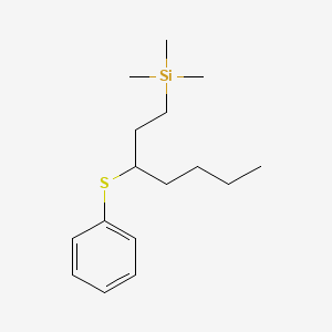 molecular formula C16H28SSi B14385286 Trimethyl[3-(phenylsulfanyl)heptyl]silane CAS No. 89373-24-0