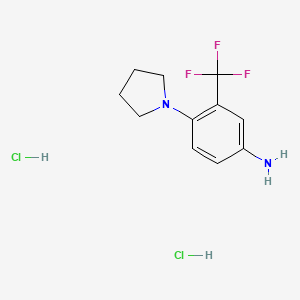 molecular formula C11H15Cl2F3N2 B1438529 4-(Pyrrolidin-1-yl)-3-(trifluoromethyl)aniline dihydrochloride CAS No. 1158215-71-4