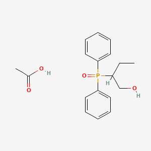 molecular formula C18H23O4P B14385348 Acetic acid;2-diphenylphosphorylbutan-1-ol CAS No. 89841-26-9