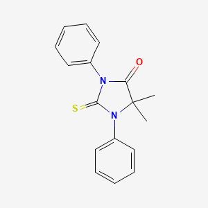 molecular formula C17H16N2OS B14385378 5,5-Dimethyl-1,3-diphenyl-2-sulfanylideneimidazolidin-4-one CAS No. 87976-12-3