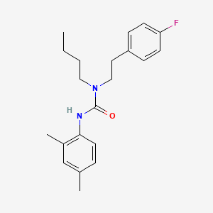molecular formula C21H27FN2O B14385411 N-Butyl-N'-(2,4-dimethylphenyl)-N-[2-(4-fluorophenyl)ethyl]urea CAS No. 88451-32-5