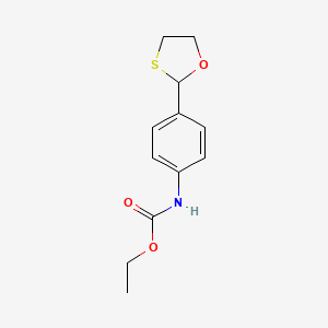 molecular formula C12H15NO3S B14385499 ethyl N-[4-(1,3-oxathiolan-2-yl)phenyl]carbamate CAS No. 87623-14-1