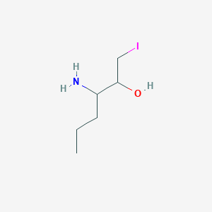 molecular formula C6H14INO B14385555 3-Amino-1-iodohexan-2-ol CAS No. 89357-70-0